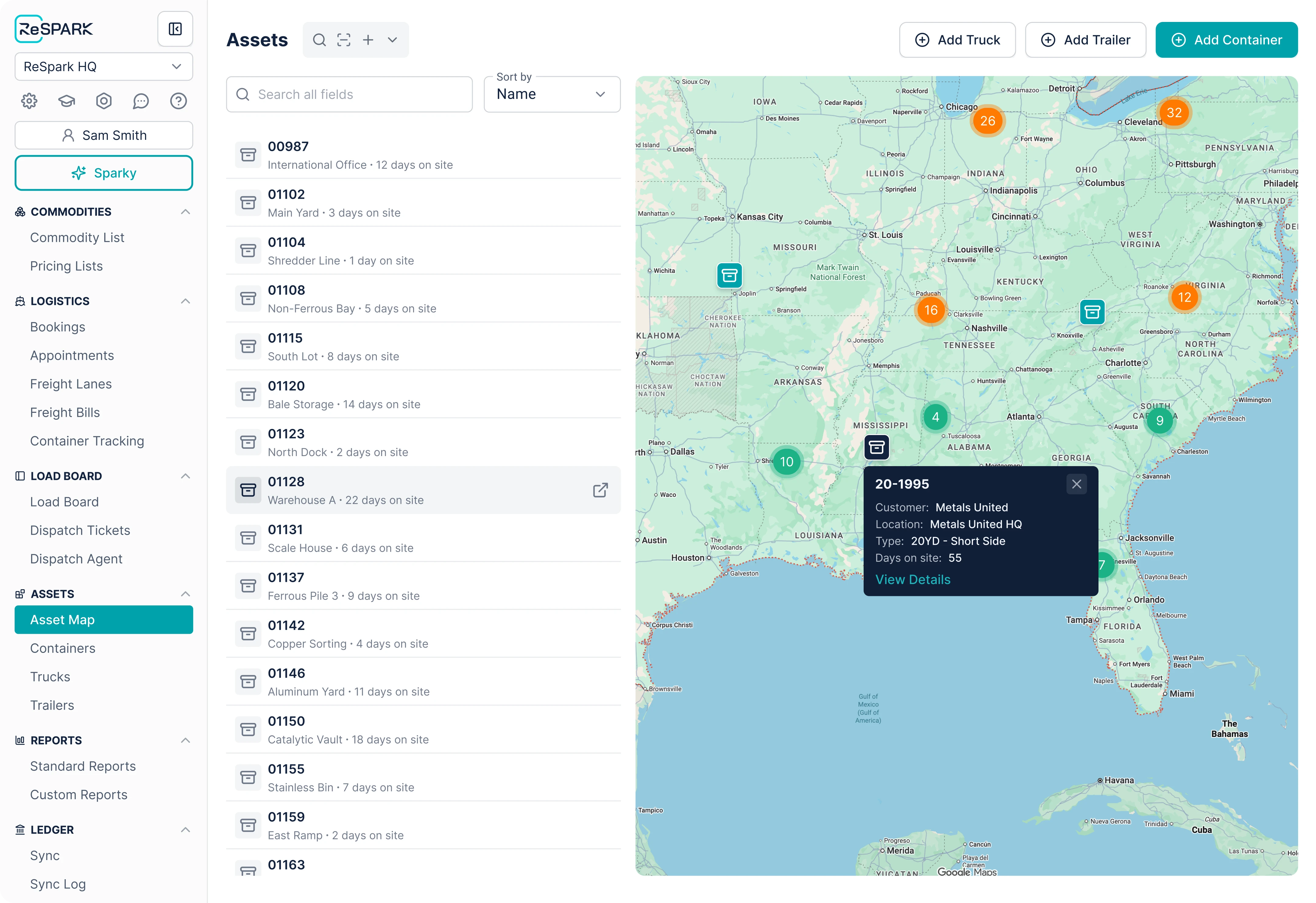 ReSpark logistics — route planning and fleet tracking